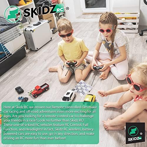 Skidz RC гест Чензирање на далечински управувач трик автомобил за деца, надвор од патниот трик хоби RC Crawler, двострана 360 ° ротирачки