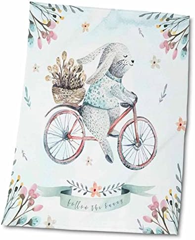 3drose Симпатична цветна акварел Велигденска зајаче илустрација - Следете го зајачето - крпи