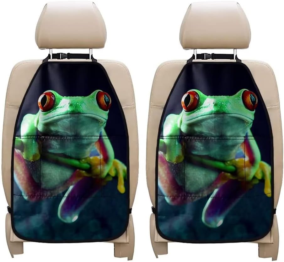 Forchrinse Симпатична жаба автомобил Организатор Организатор Камион Задно седиште за складирање со мрежен џеб за пијалоци за