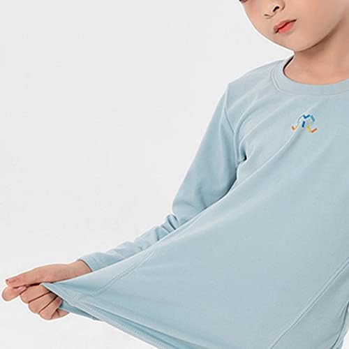 KAERM Kids Girls Boys 2piece Топла термичка долна облека Поставете долги ракави тркалезни маици со еластични хеланки на половината.
