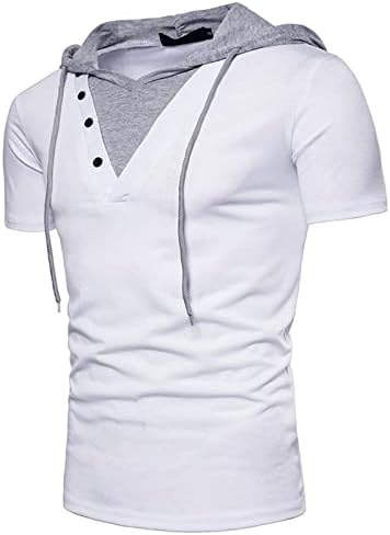 Машко модно случајно слабиот јака лажна две парчиња со кратки ракави за кратки ракави, со дополнителни долги маици за мажи