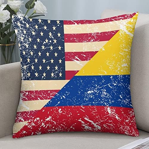 Американско И Колумбија Ретро Знаме Комплет Од 2 Навлаки За Перници За Фрлање Квадратни Перници За Перници За Софа Кауч Спална Соба