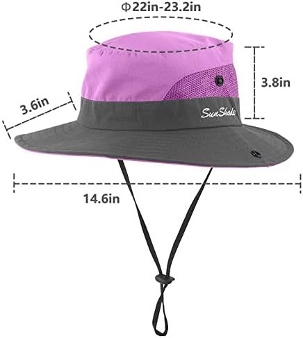 AJG женска сончева капа со конска опашка широка објект УВ заштита, пакувачка корпа капа на отворено, капа за риболов на плажа