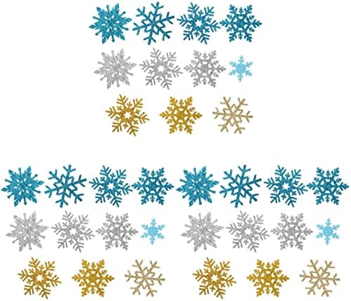 Galpada 120 парчиња ткаенини снегулки Божиќни сјајни украси за снегулки занаетчиски украси DIY Божиќни шарми украси Божиќна снегулка
