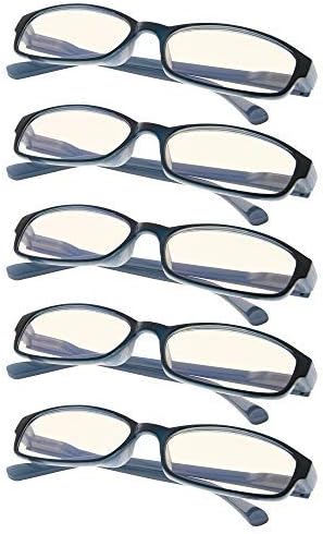 Gr8sight 5-пакувања за читање на компјутерски очила УВ за заштита на очила Читатели жени