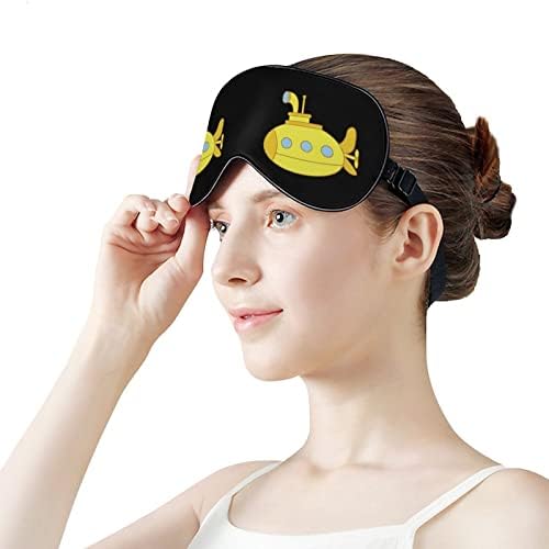 Жолта подморница маска за спиење Трајни занишани меки маски за очи ги покрива со прилагодлива лента за жени жени