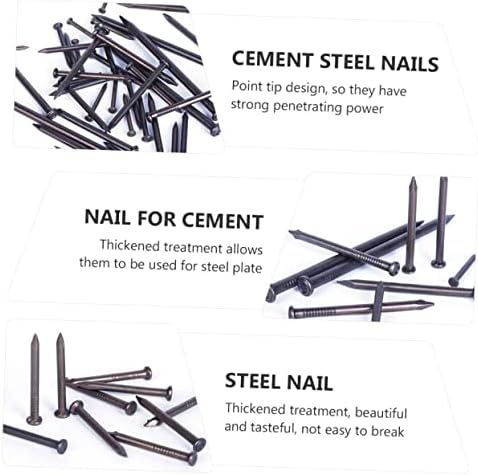 Villcase 150 парчиња челични нокти за челик нокти за нокти за блок wallsидови јаглероден челик цемент нокти цемент челик нокти јаглерод челик