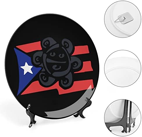 Американско знаме на државно знаме Декоративна плоча тркалезна плоча за керамичка чинија коска Кина плоча со приказ за свадба декор за забава
