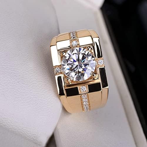 Свадба бенд за жени мажи со висок јаглерод моисанит дијамантски прстен симулација имитација позлатен венчален прстен прстен бохо прстени
