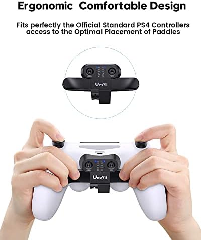UeeVii PS4 Контролер Лопатки, Компатибилен Со Playstation 4 Контролер, Прилог На Копчето Назад/Турбо Функција FPS/Прилагодување Мапирање