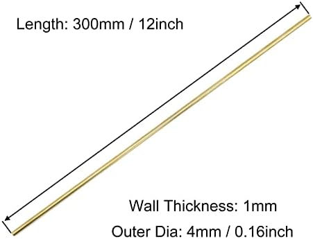 Викторшом Месинг Тркалезна Цевка, 4мм Од 1мм Дебелина на Ѕидот 300мм Должина Метални Беспрекорни Цевки За Прави Цевки За Самодоверба