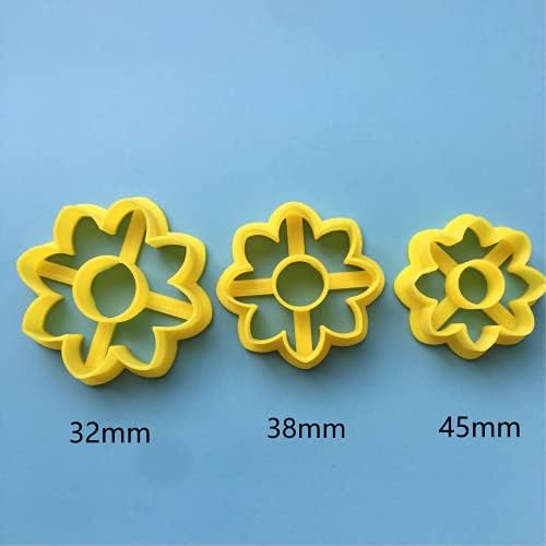 Сет од 3 секачи за полимерни глинени крофни од сончоглед, сет на 3Д полимерни секачи за глина