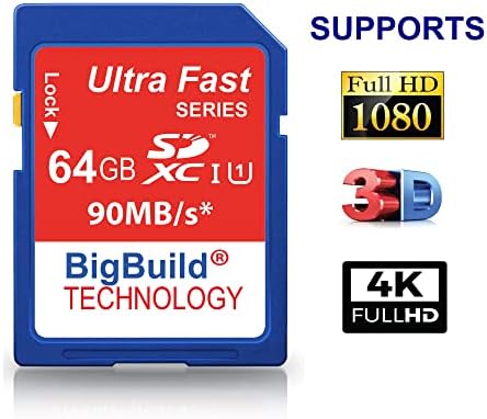 BigBuild Технологија 64GB Ултра Брз Sdxc 90mb / S Мемориска Картичка Компатибилна Со Panasonic Lumix DMC GX80, GX85, GX8AEG,