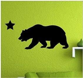 МАФ - Република Калифорнија | Мечка знаме Република кали мечка винил декларална црна 3 - налепница за лаптоп, автомобили, камиони,