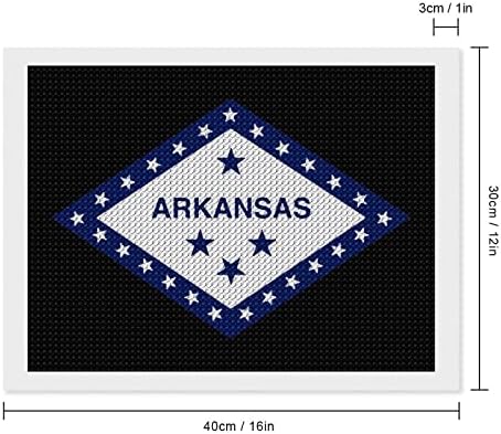 Државно знаме на Арканзас, дијамантски комплети за сликање 5д, целосна вежба, арт -декор за уметност за возрасни 12 x16