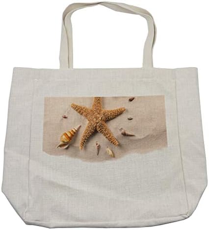 Торба за шопинг на морскиот живот Амбесон, близок шут од школки на крајбрежјето на песокот, еколошка торба за еднократна употреба за плажа на намирници и повеќе, 15,5