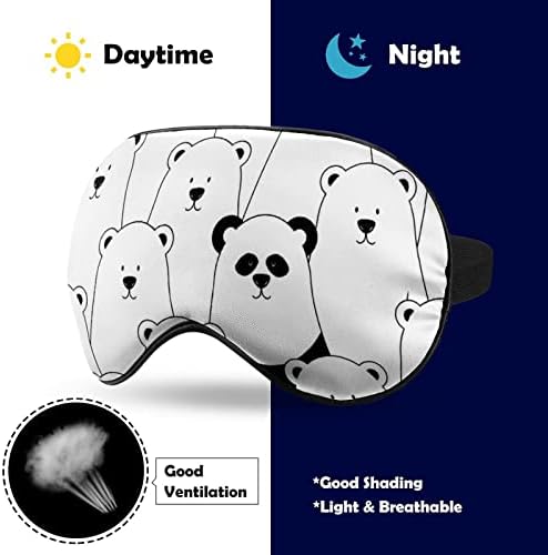 Lynarei arctic pandas и панда за спиење маска за цртани филмови животински припиени за спиење Еластична затемнување на очите за