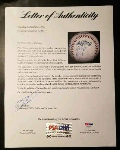 Тимот на Мајк Пастрмка 2012 Солт Лејк Сити Сити Сити потпиша бејзбол ПСА/ДНК автентични - автограмирани бејзбол