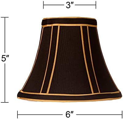 Сет од 6 нијанси на империја ламба црна со злато трим мали 3 горе x 6 дното x 5 Висока клипови за клип -кантлабра - SpringCrest