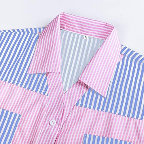 Kylasien Women Casual 2 Piects Tracksuit поставува преголеми кошули со долги ракави за крпење на кошули за лабава мини шорцеви сет