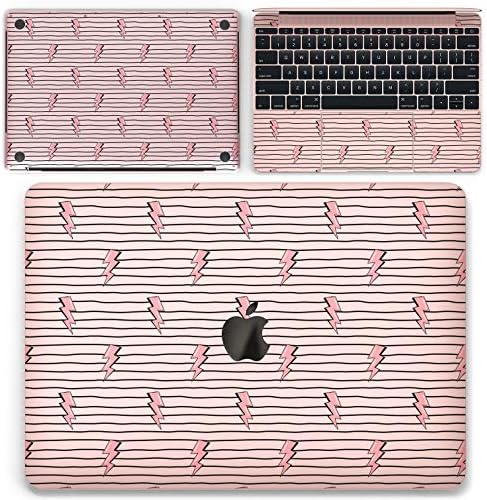 Винил чиста кожа компатибилна со MacBook Pro 13 2019 Pro 16 2020 Mac Air 13 2018 Retina 15 Air 11 Mac 12 Ретро уникатен розов геометриски