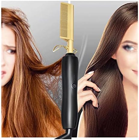 Vogue Hair Streterenter топло греење чешел рамна железо за исправа четка за зацрвстувањето права коса стилер брановиден чешел за