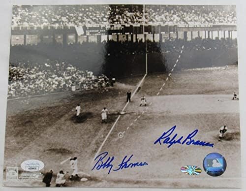 Ралф Бранка Боби Томсон потпиша 8х10 шут слушнал околу светската фотографија JSA COA - Автограмирани фотографии од MLB