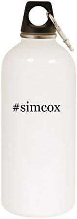 Производи од Моландра simcox - 20oz хаштаг не'рѓосувачки челик бела вода шише со карабинер, бело