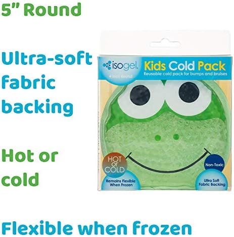 Isogel Kids Gel Ice Pack w/мека поддршка - - Забавни животински дизајни розова пеперутка, зелена жаба, сина мечка - 3 пакет | Олеснување