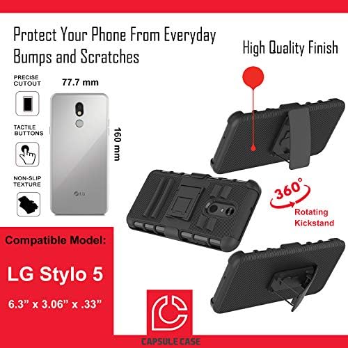Случај морико Компатибилен Со LG Stylo 5 [Шарен Оклопен Слој Заштита Од Тешки Капки Отпорен На Удари Футрола За Ремени За Ремени
