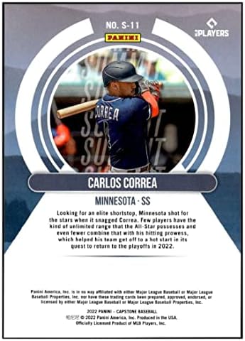 Carlos Correa 2022 Summit Panini Capstone Summit #11 Nm+ -MT+ MLB Бејзбол близнаци