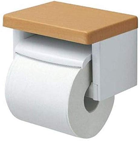 TJLMZ дрвена тоалетна хартија држач за држач за монтирање на tissид со дрвена полица за складирање за модерна кујна и декор за бања