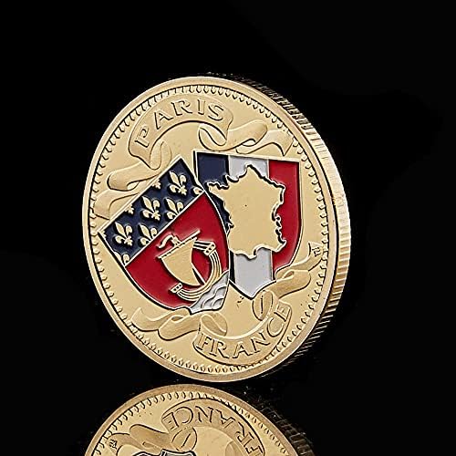 Декоративна Позлатена Монета Реплика Колекција На Комеморативни Монети, Франција, Ајфеловата Кула, Триумфална Капија, Франција 100-годишнина