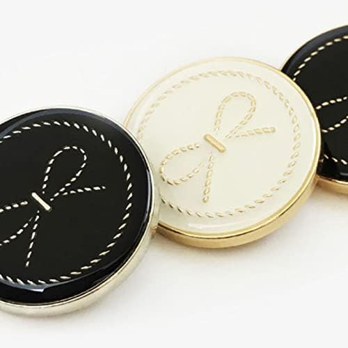 Копчиња со лак со метални метални копчиња од облека црно бело гроздобер декор копче за шиење додатоци за игла 6 парчиња/многу