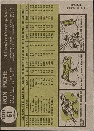 1961 Топпс # 61 Рон Пиче Милвоки храбри Екс/МТ Храбри