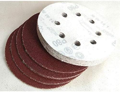 Среднориска за полирање од дрво метал 20 парчиња 5 инчи 125мм тркалезна шкурка Осум дупки на дискови со песок од дискови од 40-800 лак за пескарење
