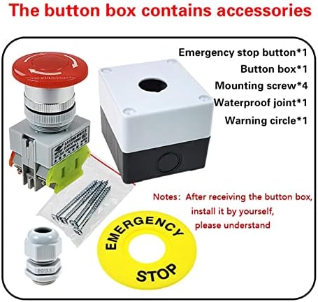 SNKB Итни прекинувачи на копчето за запирање на копчето со кутија 22мм 1 бр.