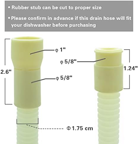 Продолжување на цревото за миење садови за миење садови - црево за празнење од 6 стапки - брановидно и флексибилно замена на цревото за одводнување