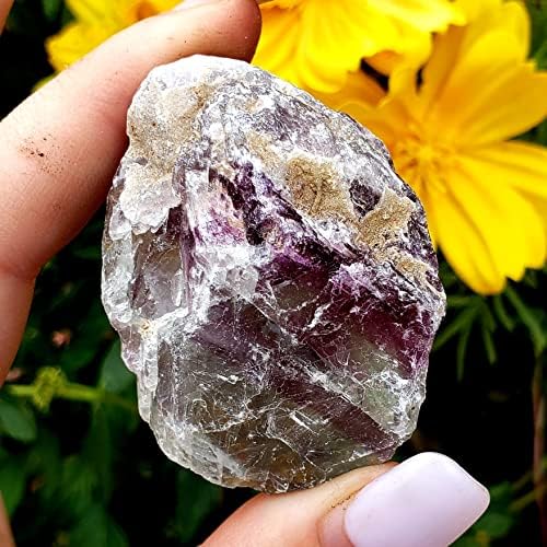 Флуорит груб природен метафизички метафизички чакра за лекување на скапоцени камења за лековити камења - сет од 2 парчиња