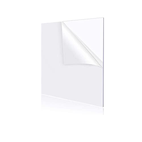 Ystime 12 x 12 акрилен лист чист плексиглас лист, транспарентна акрилна табла со заштитна хартија за занает, рамка, проекти