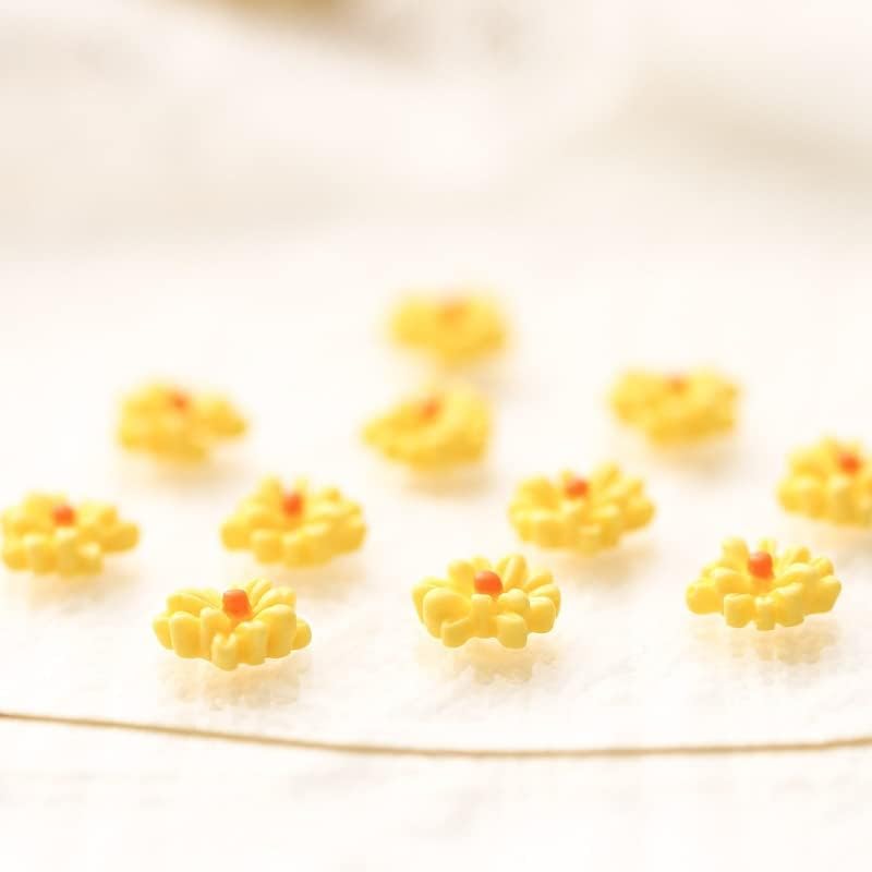 50 парчиња бонбони маргаритки сончогледни нокти украси украси уметност 10мм 3Д DIY транспарентни делови рамни маникири на ригини - маникир