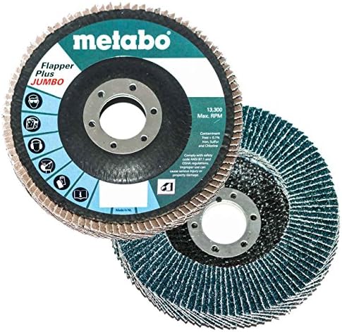 Метабо 629431000 4.5 x 7/8 флапер плус џамбо абразиви размавта дискови 40 решетки, 5 пакувања