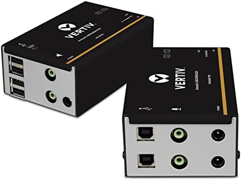Vertiv Avocent LV 5020P Двојно дисплеј со високи перформанси KVM Extender комплет со приемник и предавател, VGA, USB, Audio, CATX 50M,