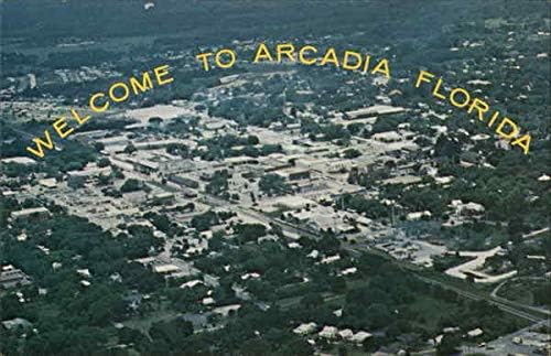 Воздушен Поглед На Градот Аркадија, Флорида Фл Оригинална Гроздобер Разгледница