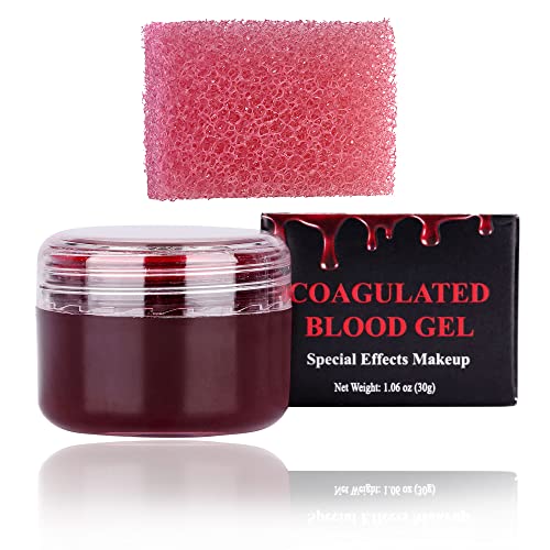 CCbeauty Challoween SFX Шминка Комплет Лажни Краста Крв Со Розова Stipple Сунѓер Професионални Специјален Ефект Рана Коагулирана Крв Гел Вампир