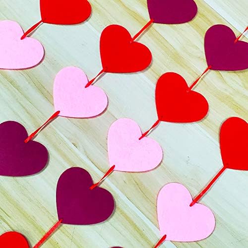 6 Пакет Срце Банер За Денот На Вљубените Украси-Се Чувствува, Црвена, Роза Црвена И Светло Розова,| Без САМ | Денот На Вљубените Декор