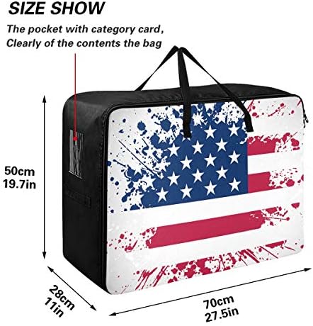 Н/ А Подножје Торба За Складирање Со Голем Капацитет-Организатор На Облека За Јорган Со Американско Знаме Декорација На Перница Патент