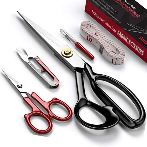 Ножици за ткаенини за смолкнување за шиење - 10 инчи со главни ножици за обработка на стручни ултра остри облеки за скроени ножици за