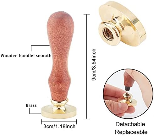 КРАСПИР Восок Печат Печат Печурки Гроздобер Запечатување Восок Марки Овални Отстранлив Месинг Главата Запечатување Печат Со Дрвена Рачка За Ноќта На Вештерките С
