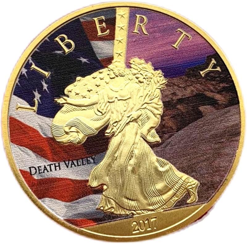Американската Статуа На Слободата Насликани Позлатени Медалјон Колекција Занает Златник Комеморативна Монета